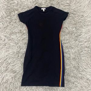 silence + noise mini dress with rainbow stripes S